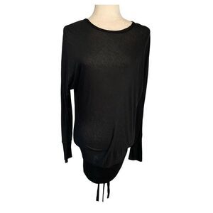 by marlene birger womens solid black long sleeve top small